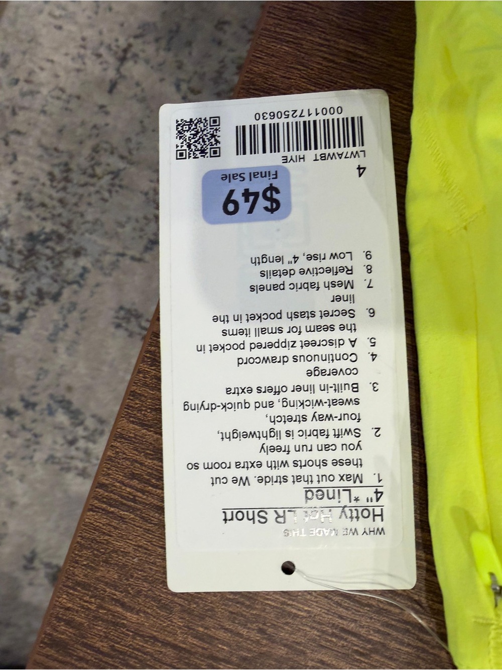 Lululemon Neon Yellow Active Shorts